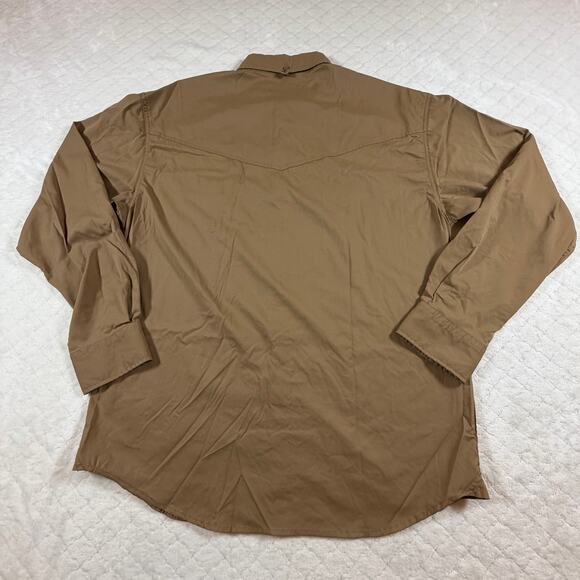 Rafter C Outdoors Western Fishing Vented Pearl Snap Shirt Brown Men’s Sz L - Picture 6 of 7